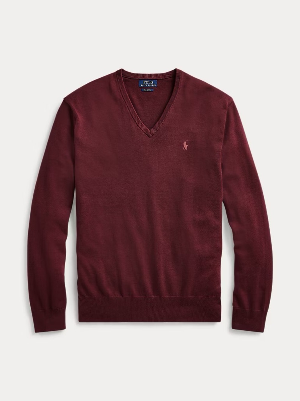 Polo Ralph Lauren Men's Burgundy V-Neck Pullover Sweater Size XL